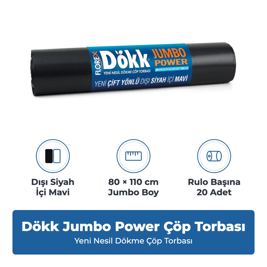 Florex Dökk Jumbo Power Yeni Nesil Dökme Çöp Torbası
