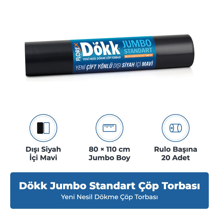 Florex Dökk Jumbo Standart Yeni Nesil Dökme Çöp Torbası