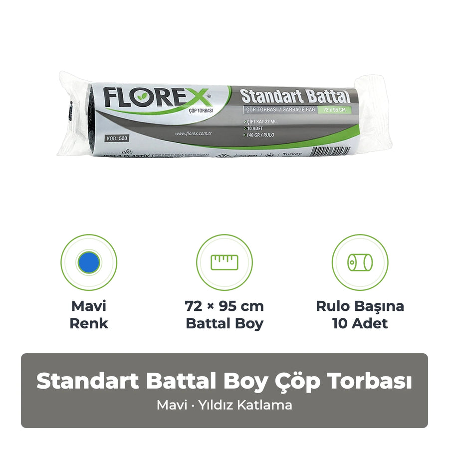 Florex Standart Battal Boy Mavi Çöp Torbası