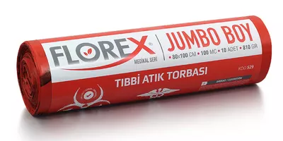 Tıbbi Atık Baskılı Jumbo Boy Çöp Torbası C Katlama Kod 529